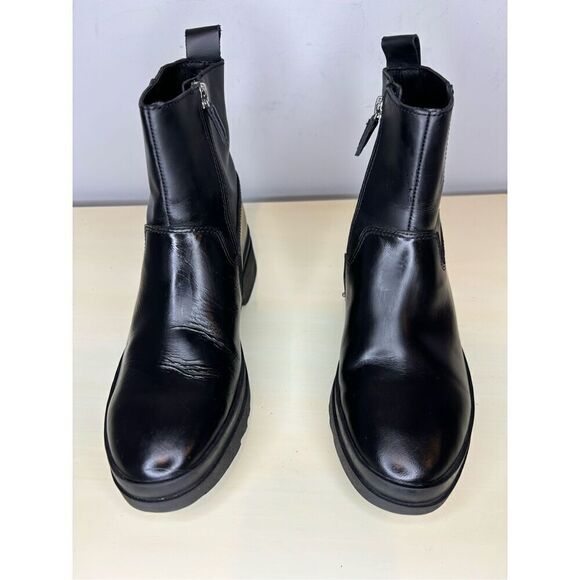 Eileen Fisher Women's Floyd Waterproof Side Zip Leather Rain Boots‎ Black Sz 5.5 - Picture 3 of 8